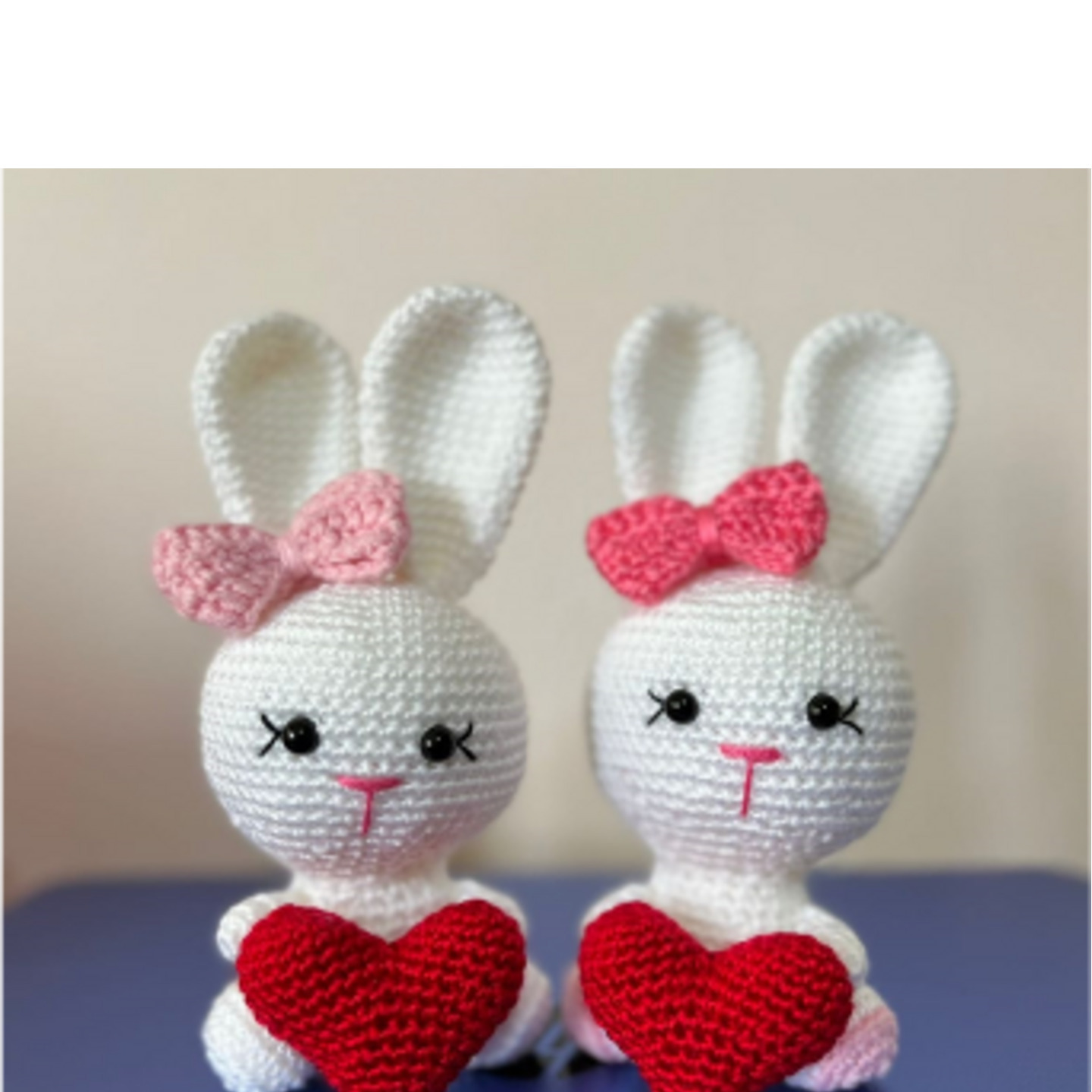 Valentine Bunny with Heart White