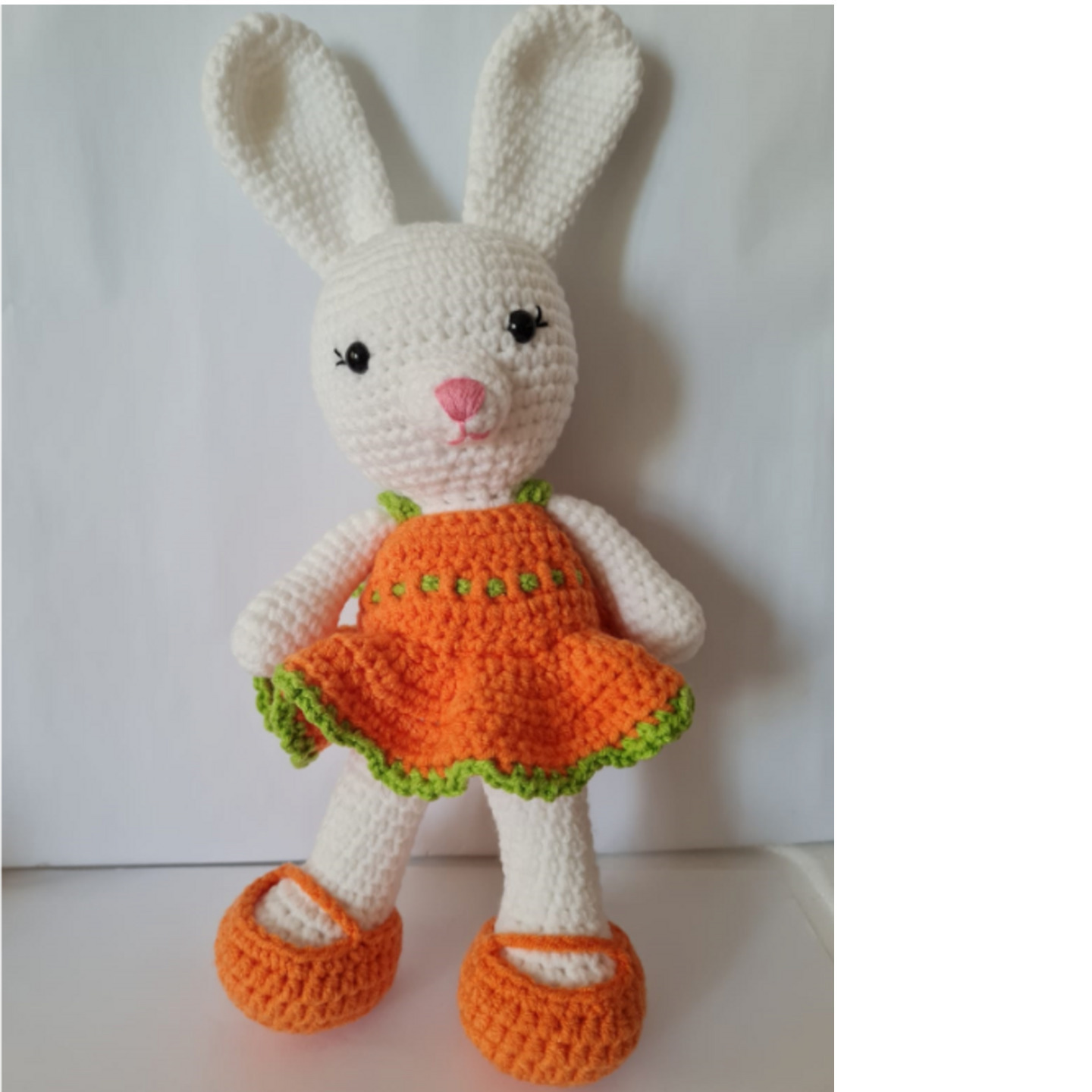 White bunny with skirt & shoe