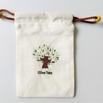 Embroidery Drawstring Pouch - Olive Tree