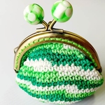 Crochet Clasp Purse S - Green