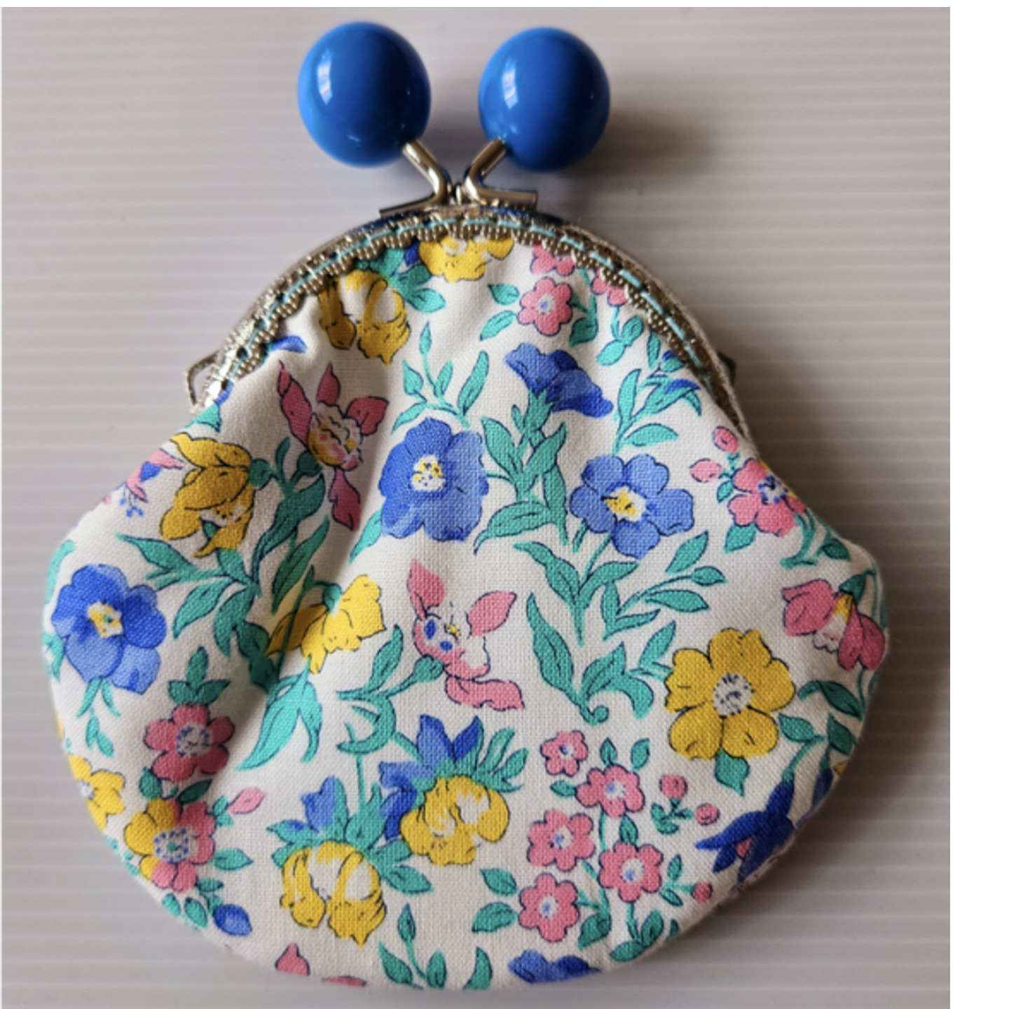 Clasp Purse (Floral Liberty Blue/Yellow)