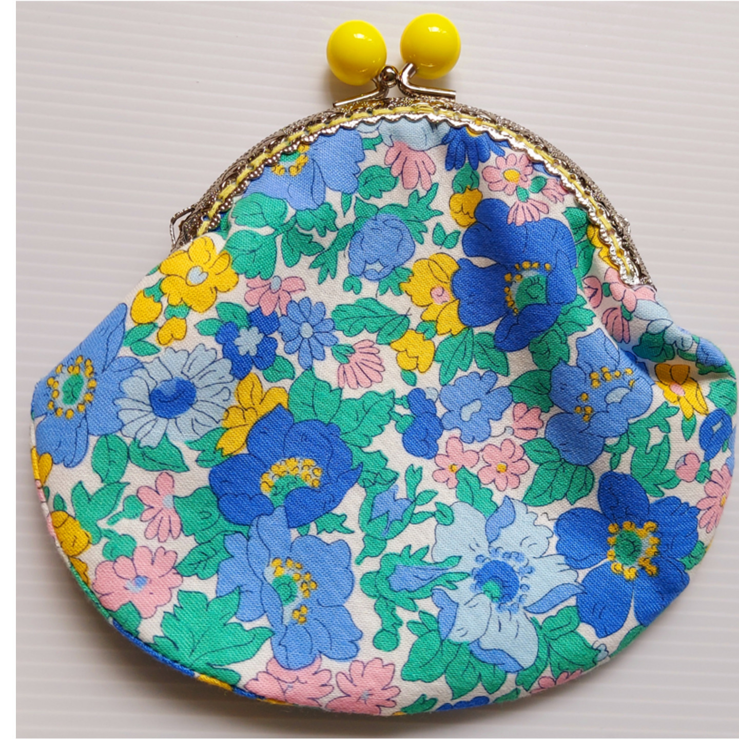 Clasp Purse (Floral Yellow/Blue)