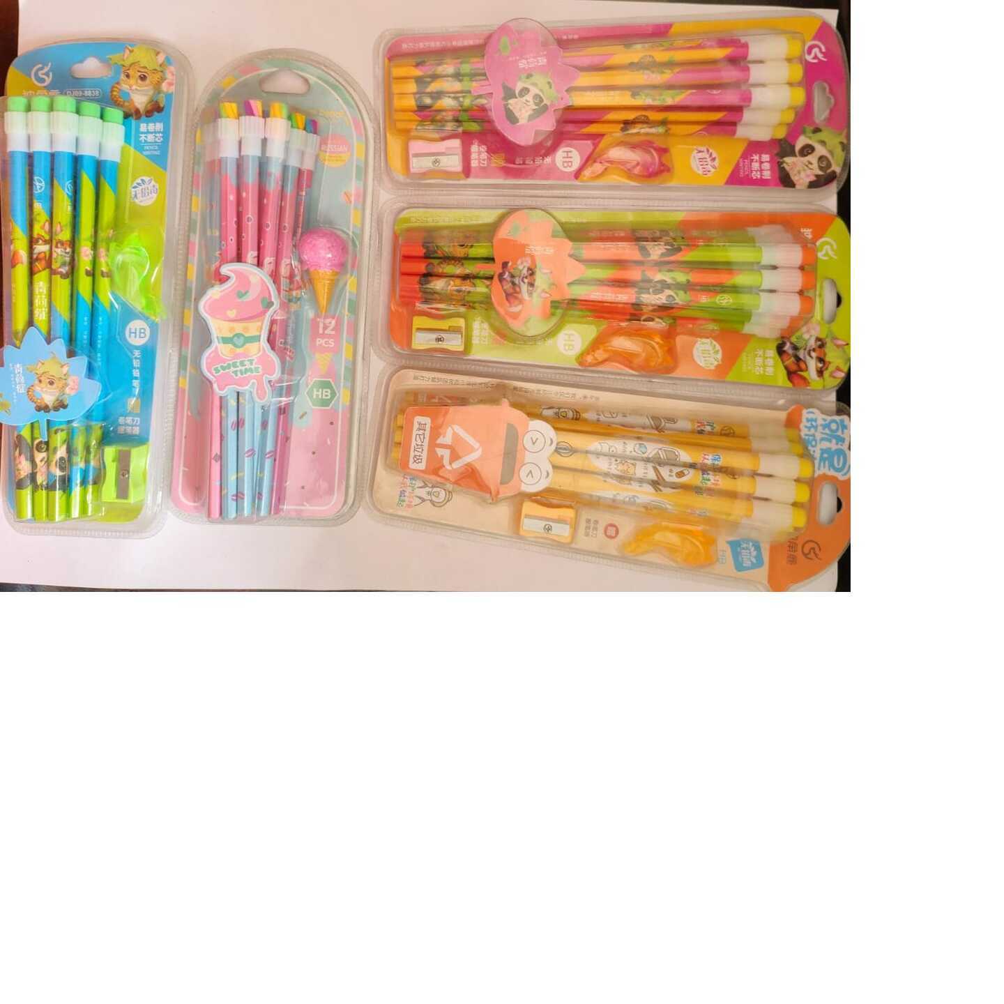 Cartoon themed pencils set combo pack of 1
