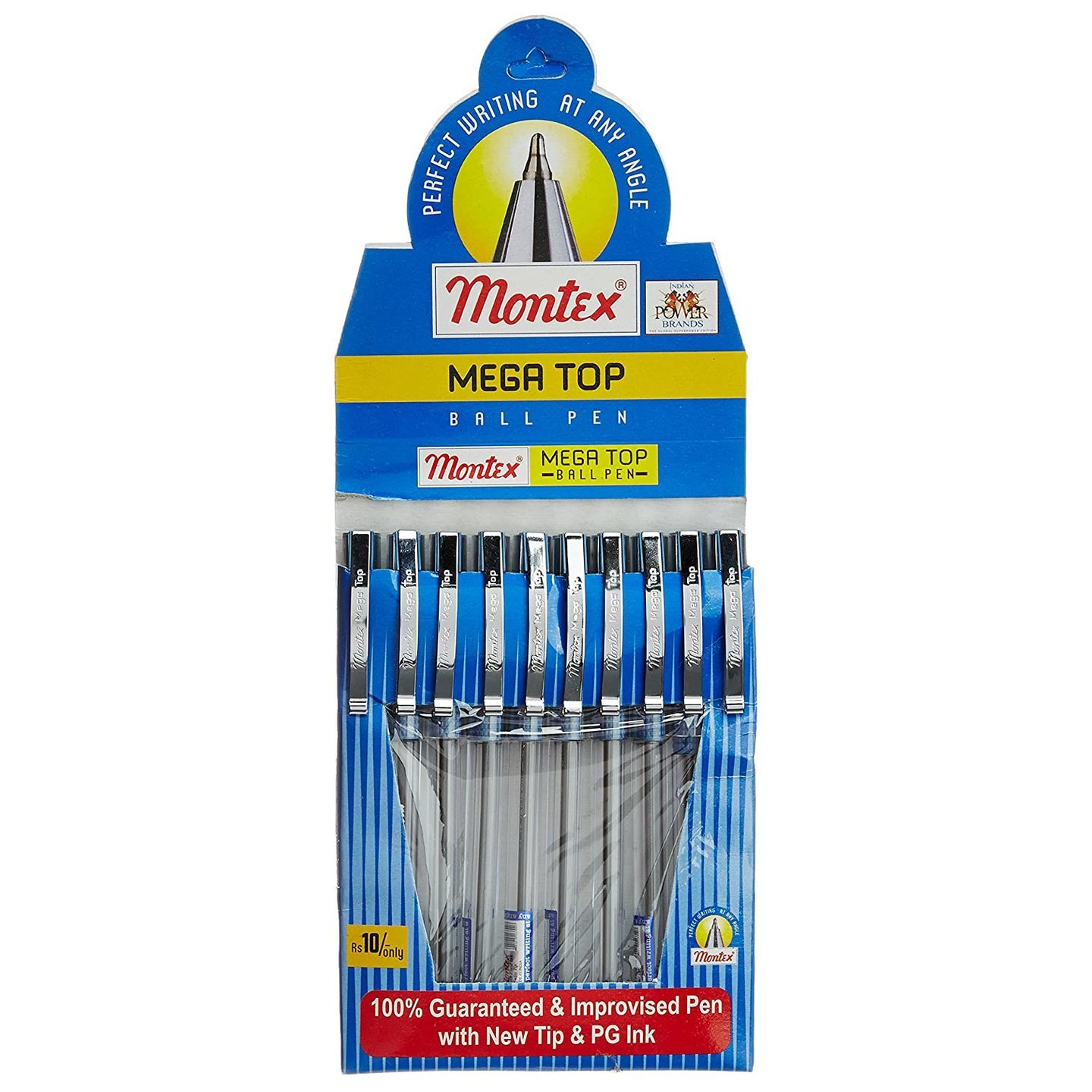 Montex Mega Top Ball Pen ,Blue - Pack of 10