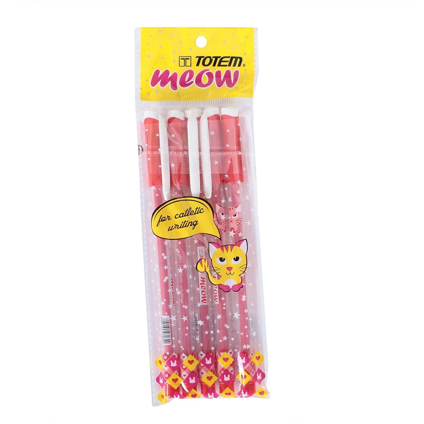 Totem Meow Ball Pen Red  Pack of 5