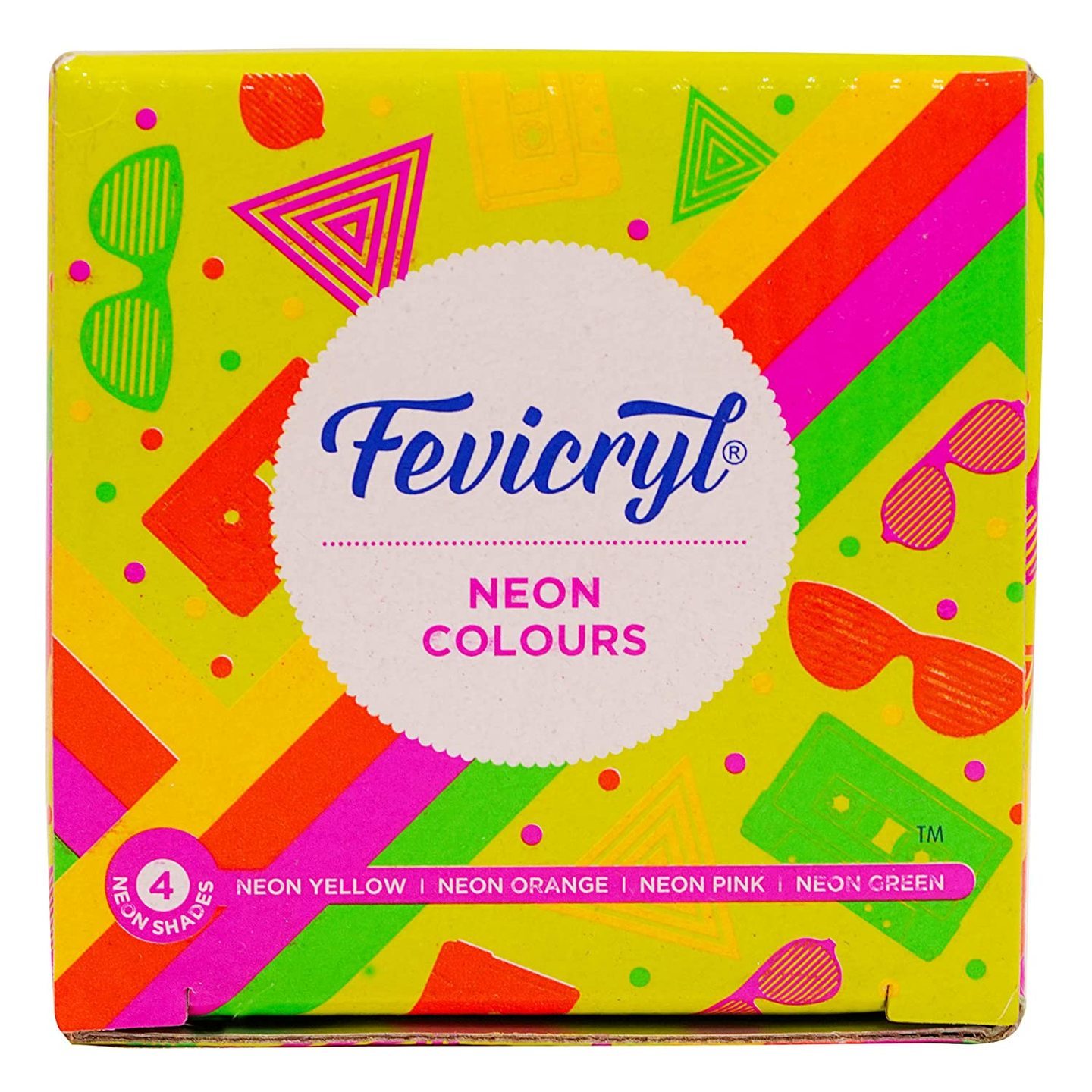 Fevicryl Acrylic Colors Neon Kit 4 Shades 60ml