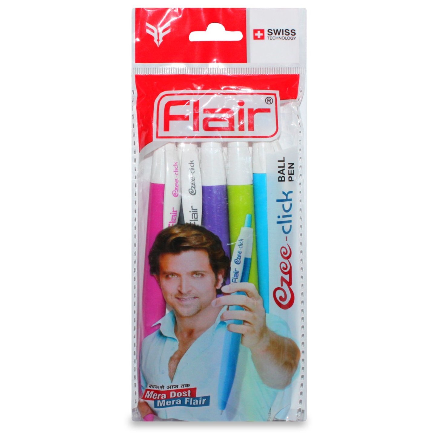 Flair Ezee Click Blue Ball Pen Pack of - 5