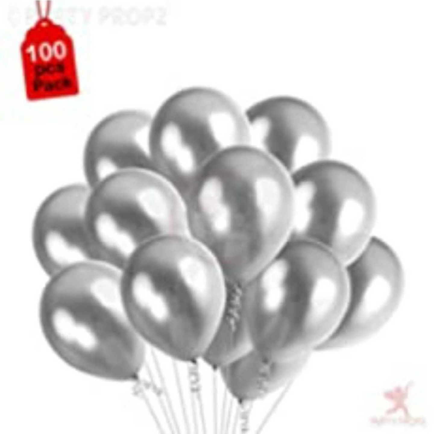 Silver Color Metallic Balloons Pack of 25