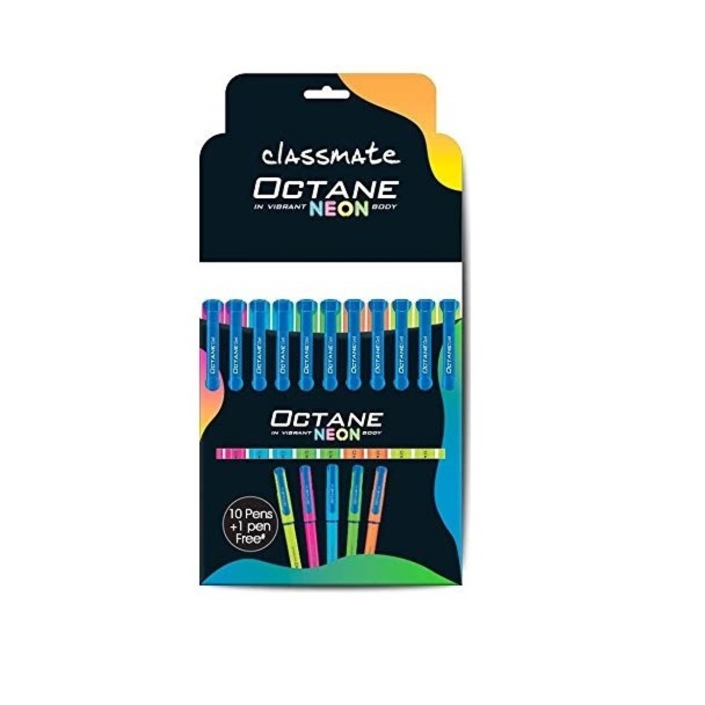 Classmate Octane Neon Gel Pens Blue Pack of 10
