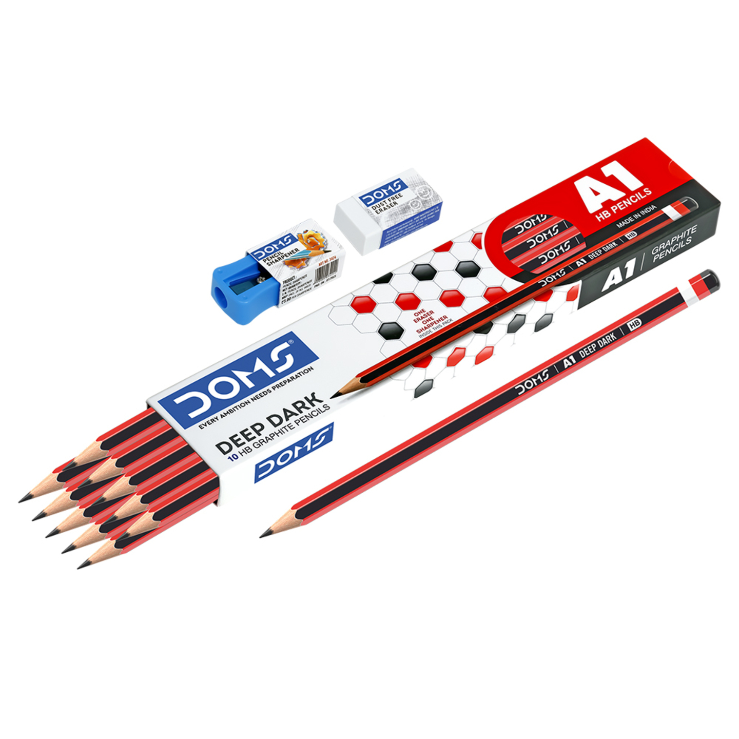 Doms Deep Dark A1 HB Pencils (Pack of 10)