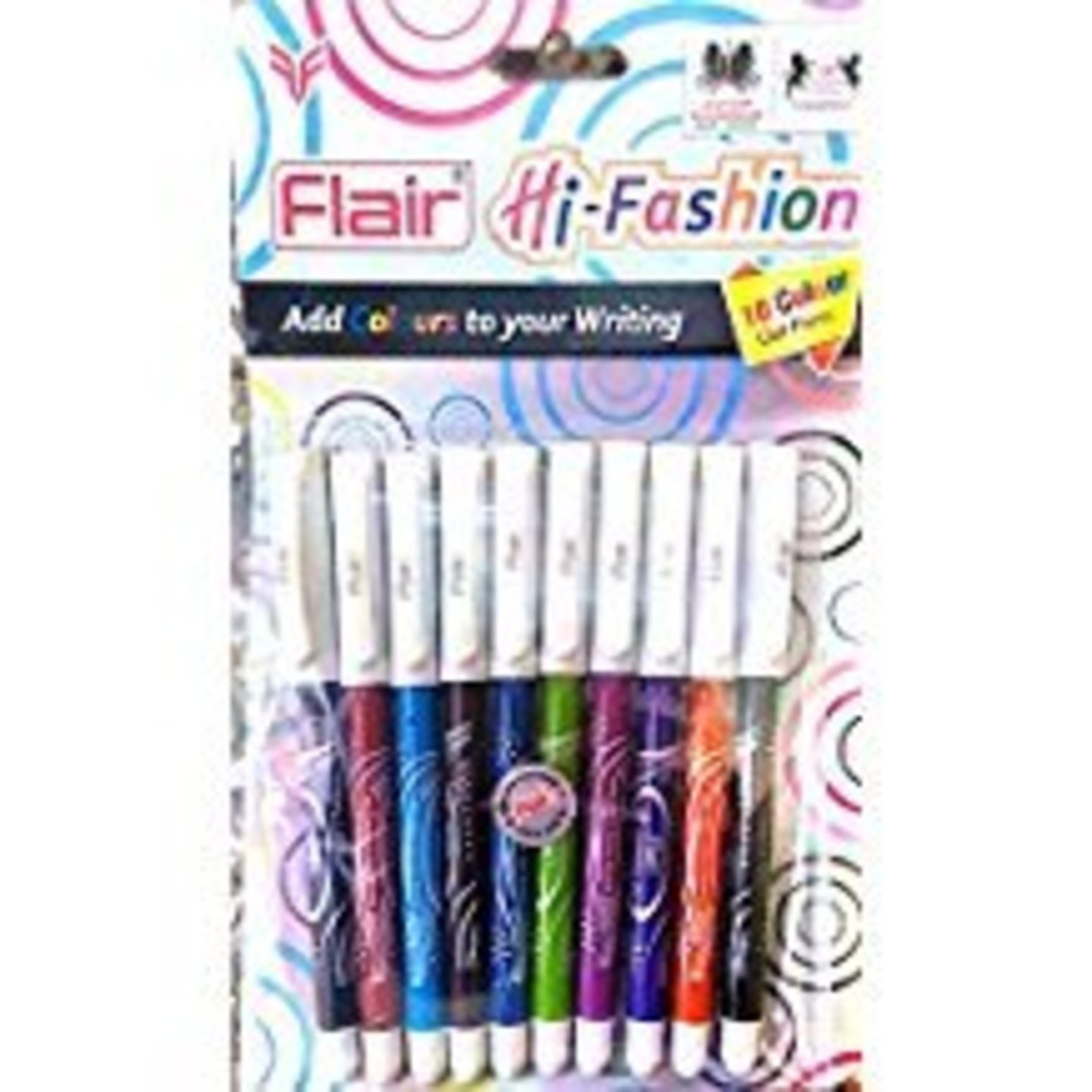 Flair Hi Fashion 10 Colour Gel Pens Multicolour