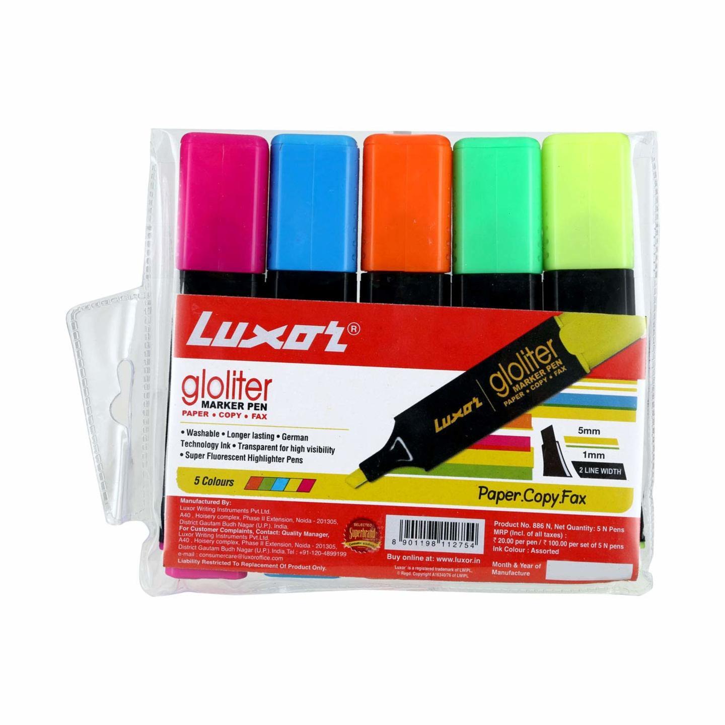 LUXOR Gloitter High Lighter Pens