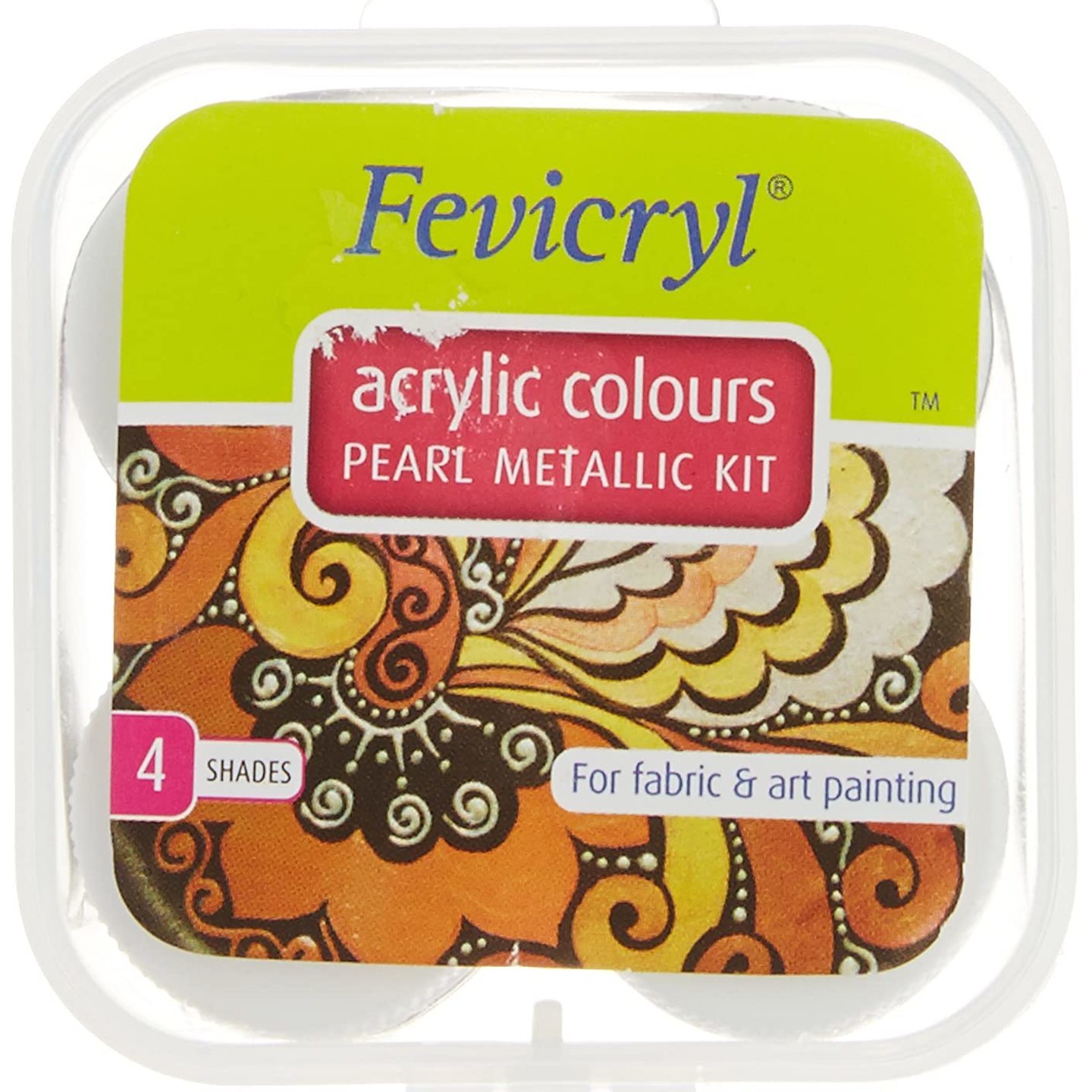 Fevicryl Acrylic Colors Pearl Metallic Kit 4 Shades