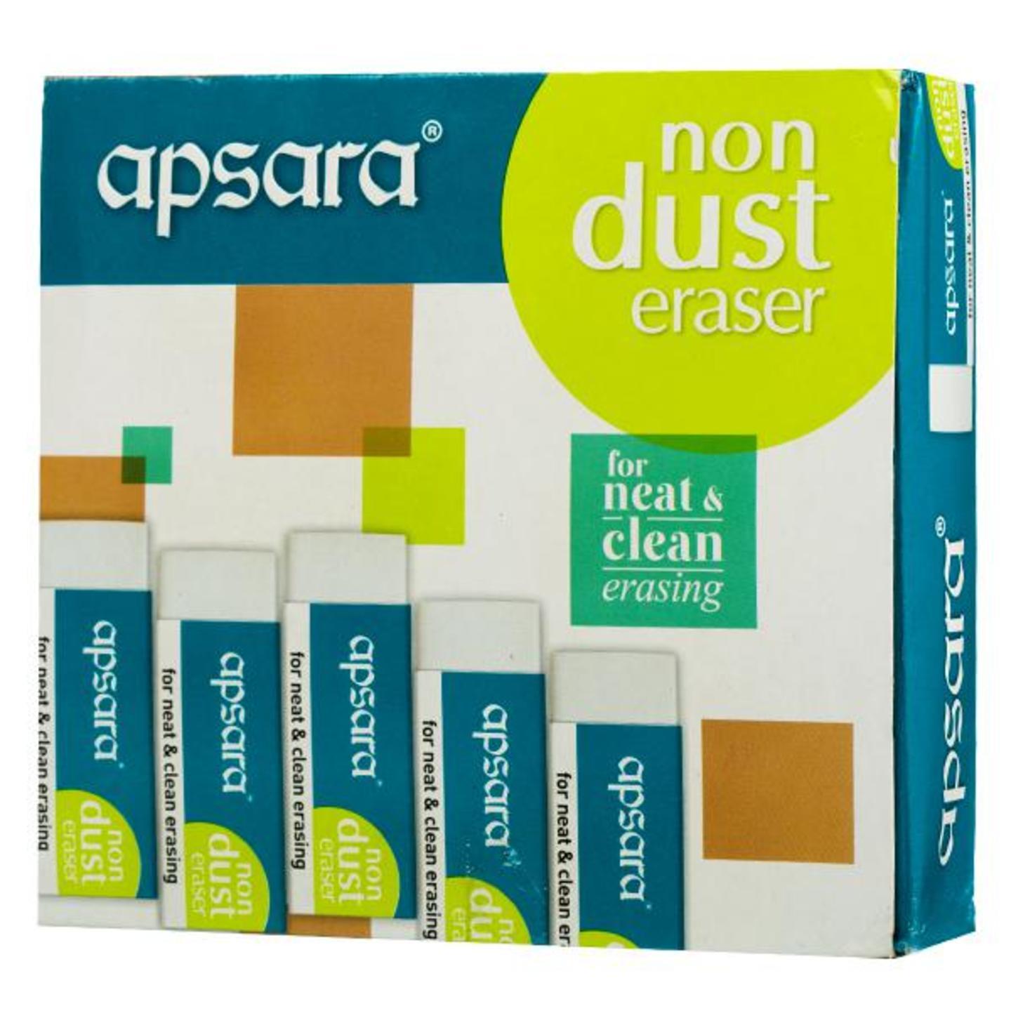 Apsara Non Dust Eraser Long Pack of 20