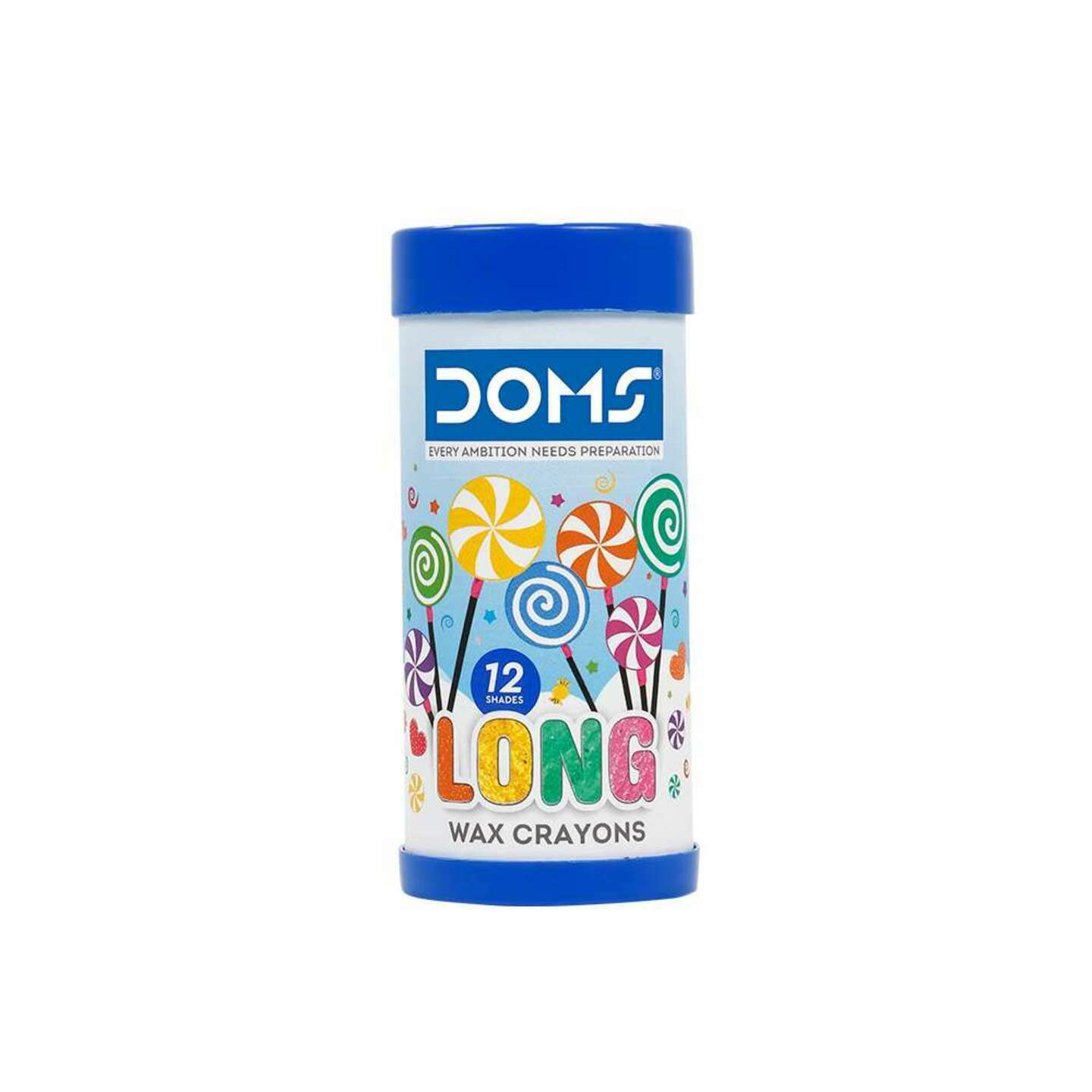 Doms Long Wax Crayons 12 shades with tin
