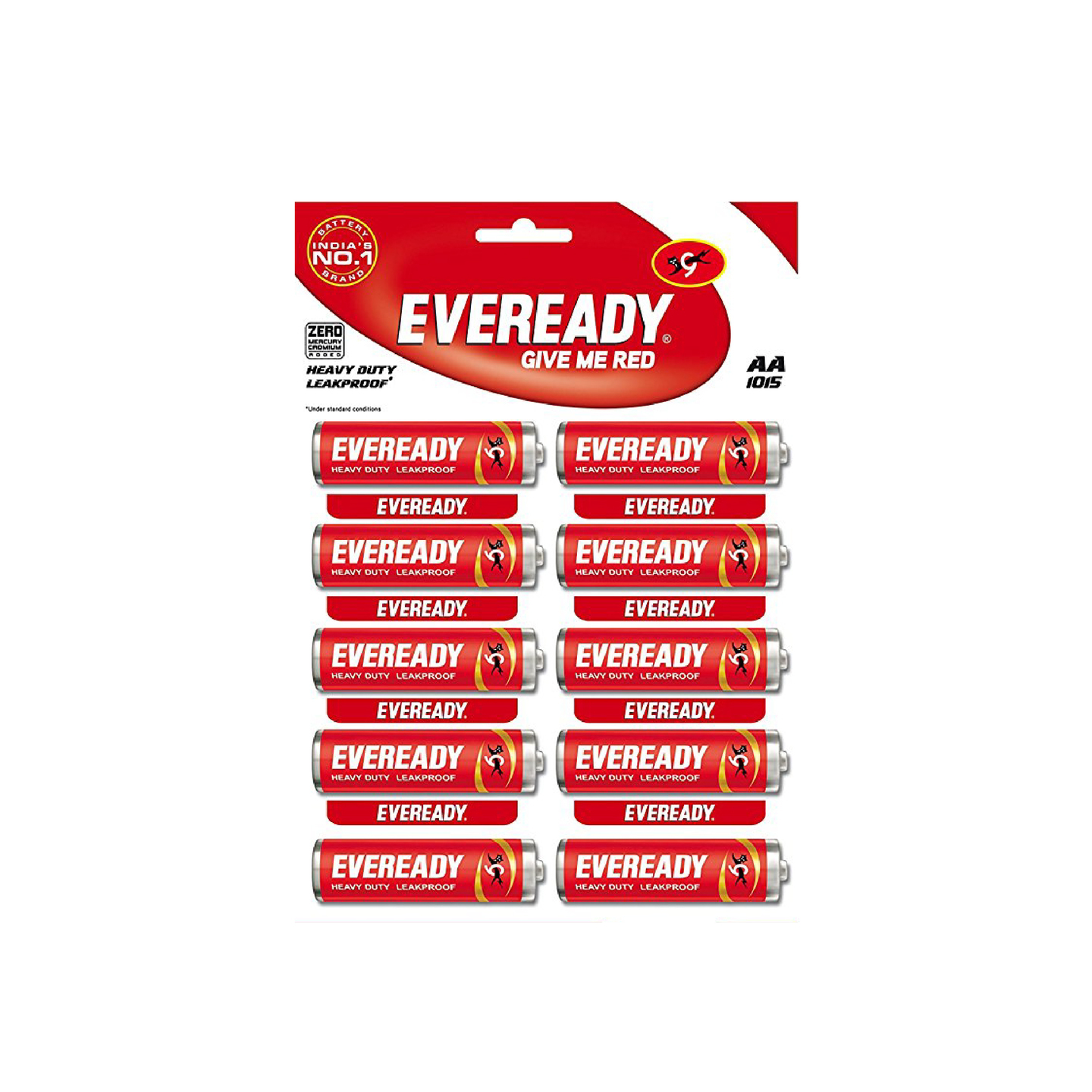 Eveready Red 1015 AA Cell Battery 10 N