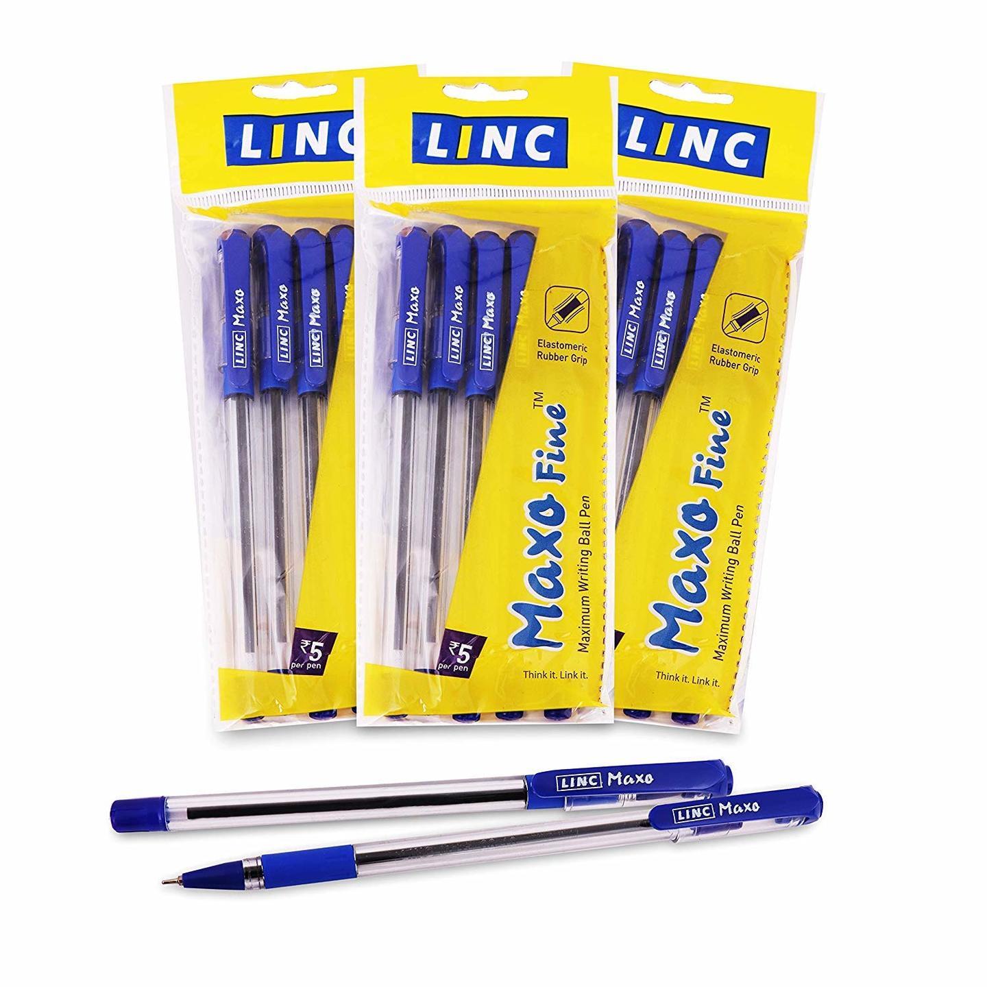 Linc Maxo Fine Ball Pen, Blue, 50 Pieces,0.7MM