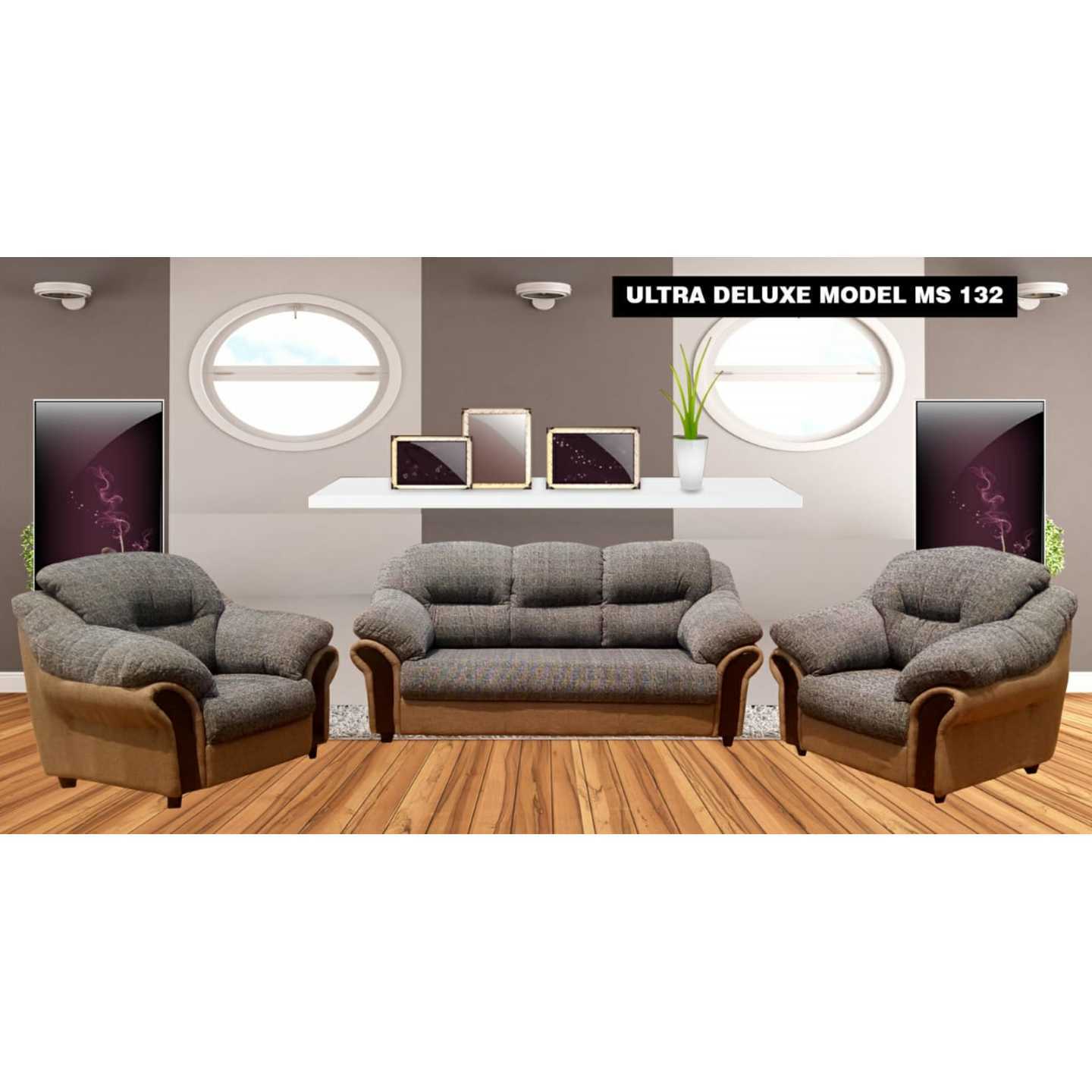 Living Hastings 3+1+1 Seater Fabric Sofa Pack (Grey)
