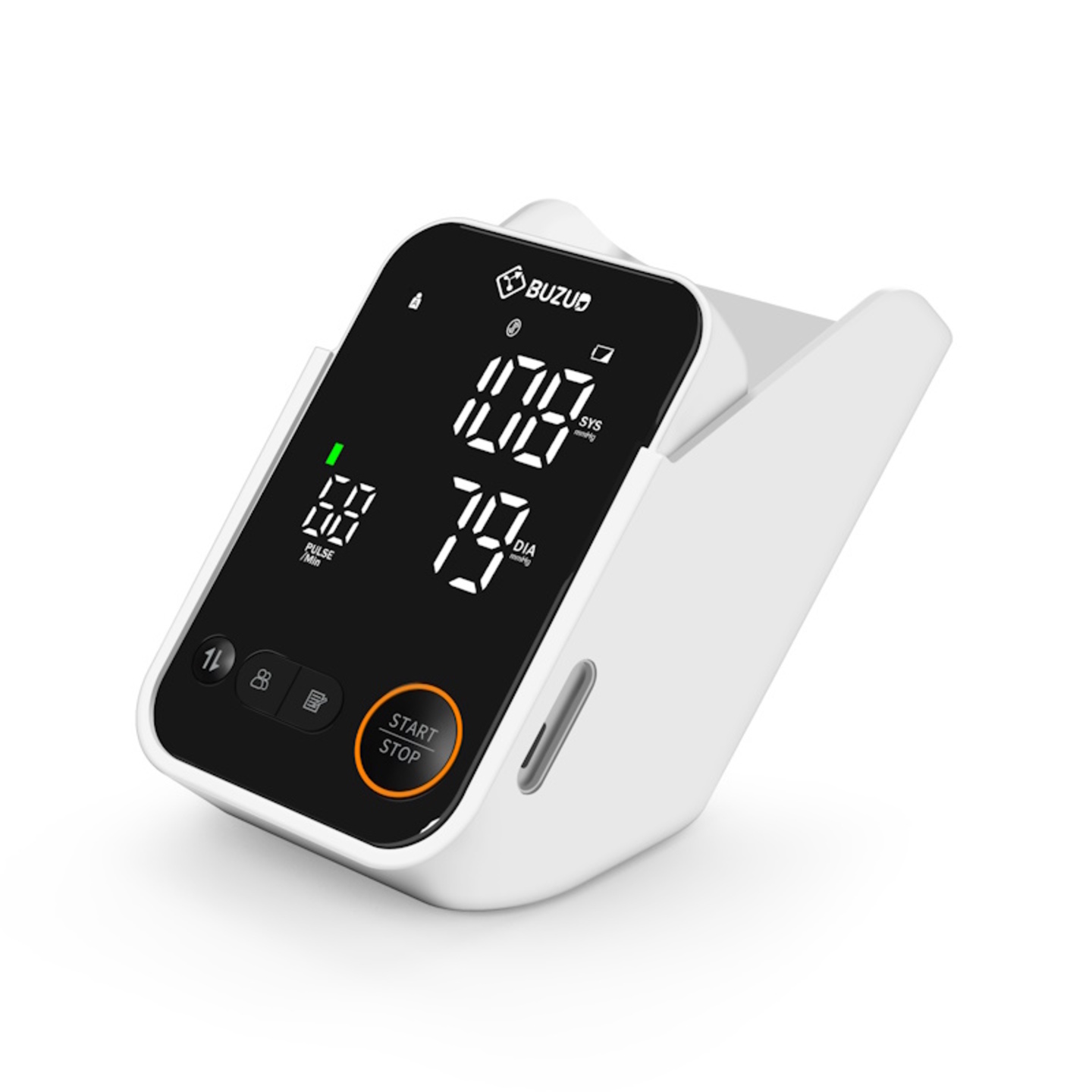 BUZUD Upper Arm Blood Pressure Monitor - C02  Bluetooth  data record App Rack for storage and stand  light weight suitable for travel