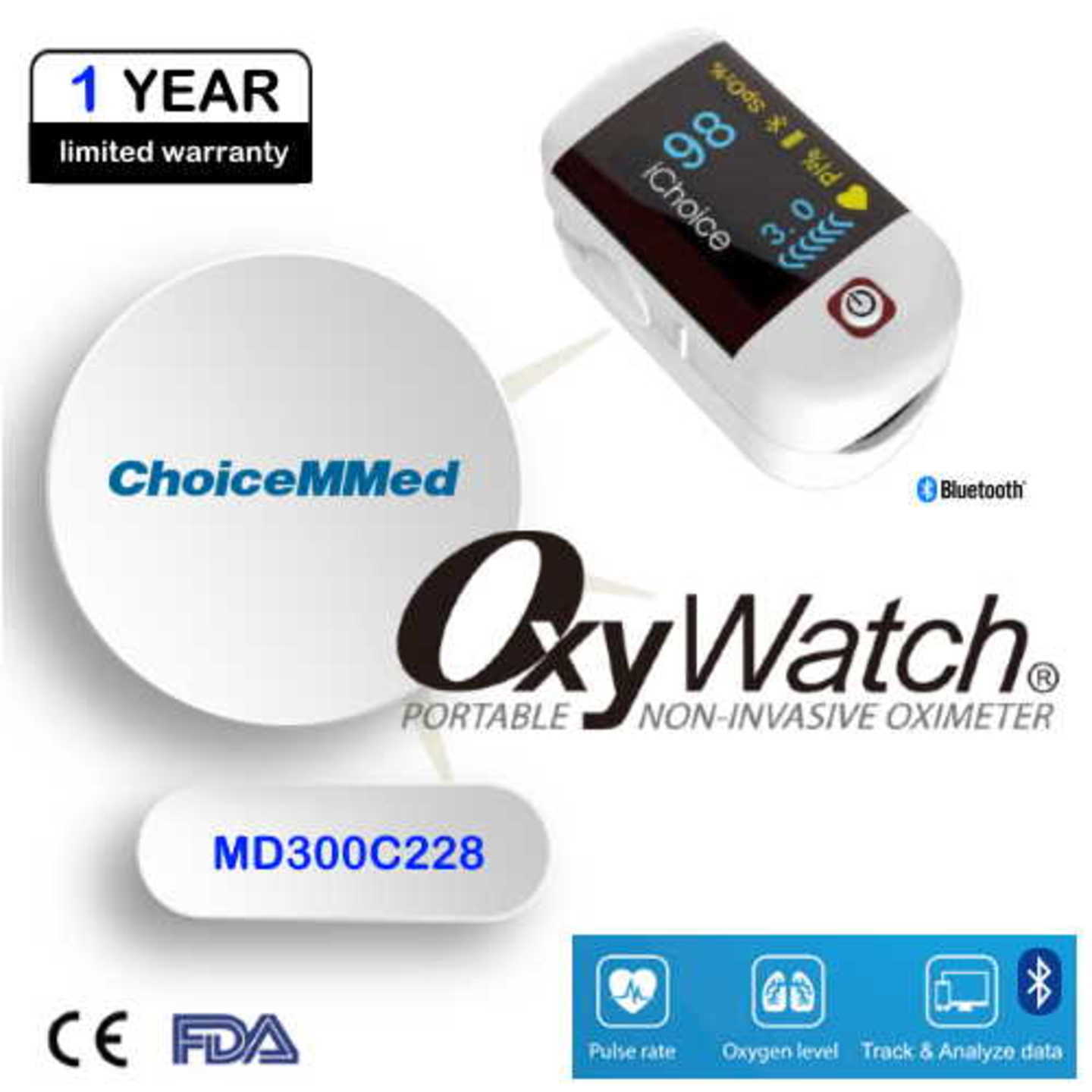 ChoiceMMed Fingertip Pulse Oximeter - MD300C228