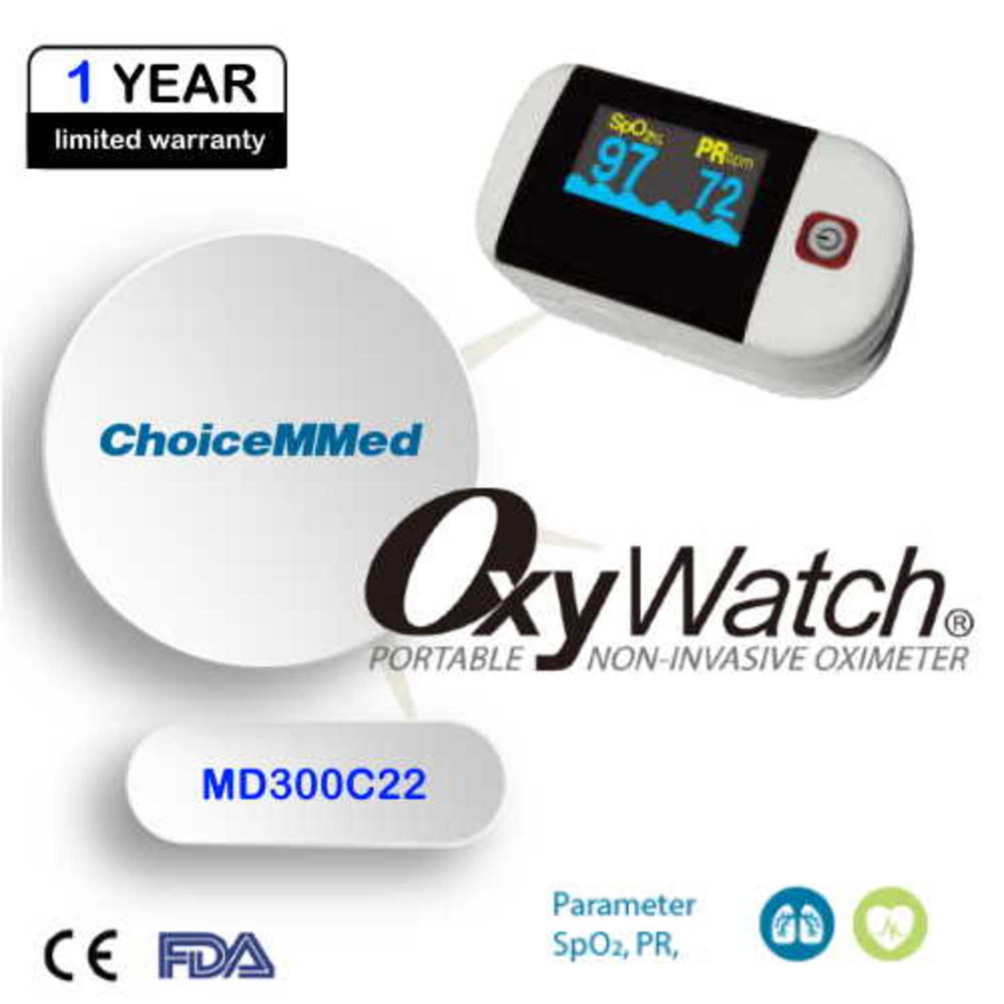 ChoiceMMed Fingertip Pulse Oximeter - MD300C22