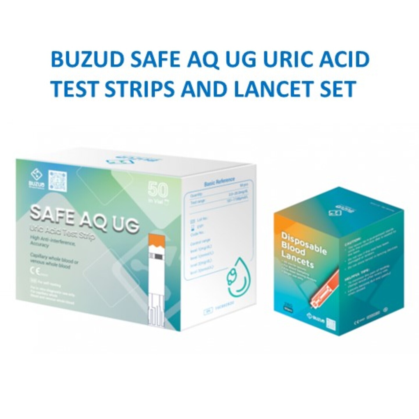 BUZUD SAFE AG UG Uric Acid Test Strips and Lancet Set