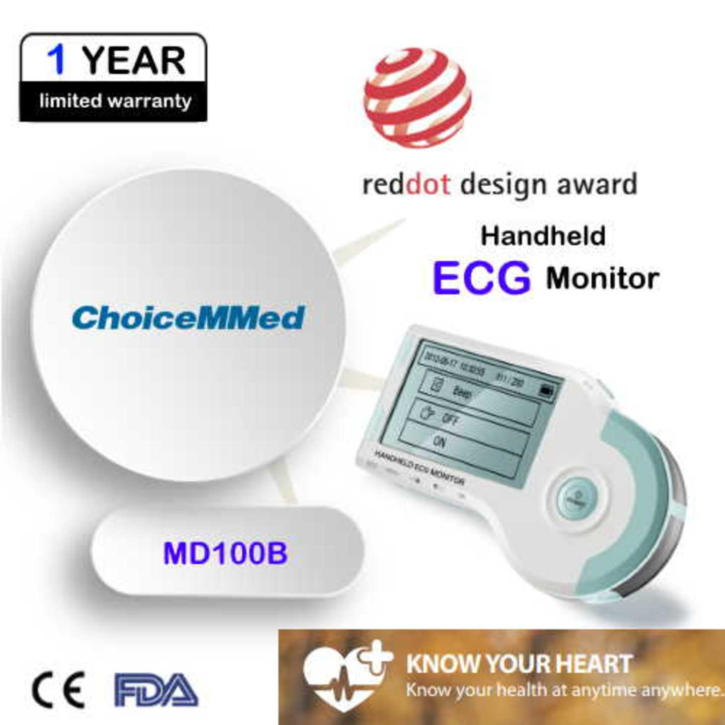 ChoiceMMed Portable Handheld ECG monitor - MD100B