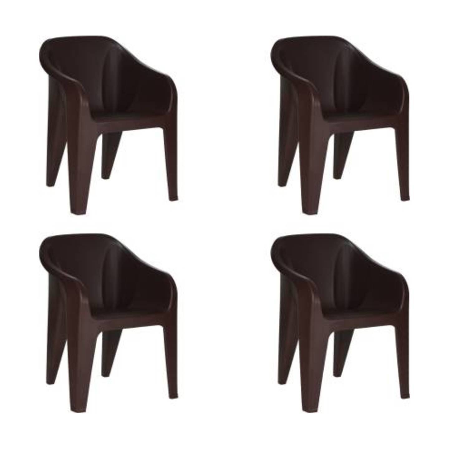 supreme Futura for Home& Garden Plastic Outdoor Chair  Dark Beige, Set of 4