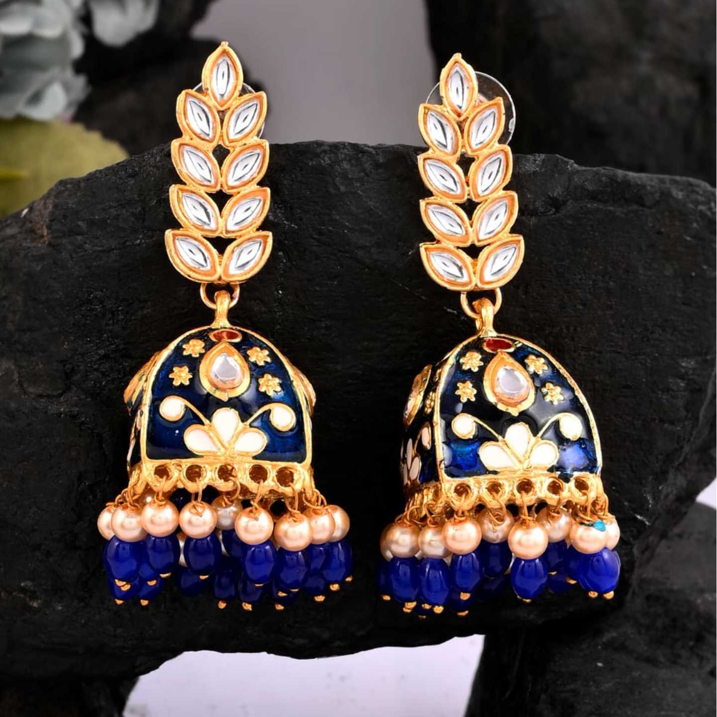 MEENAKARI KUNDAN JHUMKA FOR WOMEN