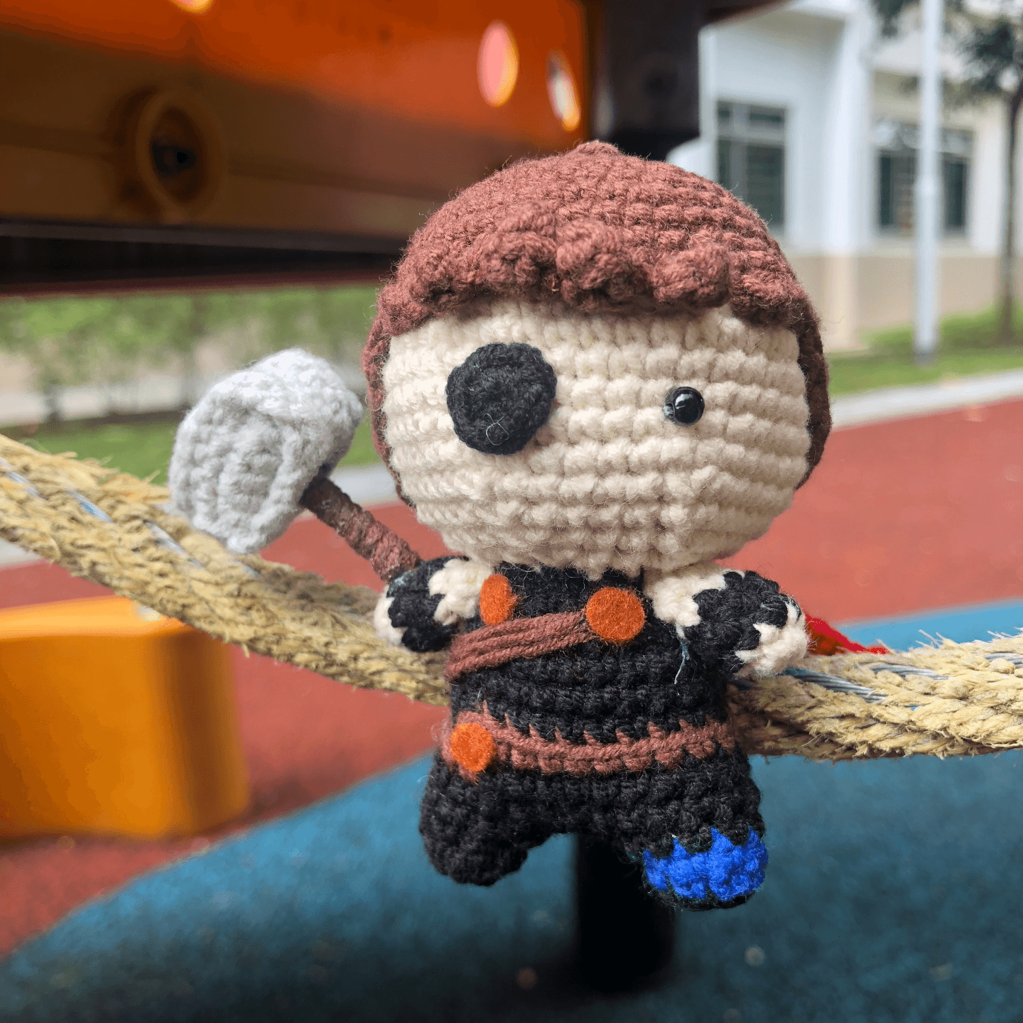 Crochet amigurumi palm-sized Thor Ragnarok
