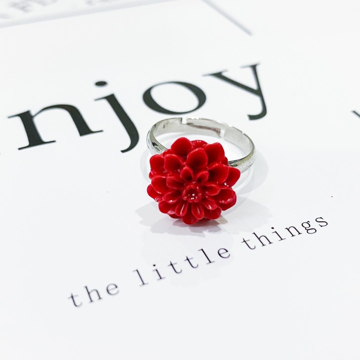 Korean Resin Flower Ring