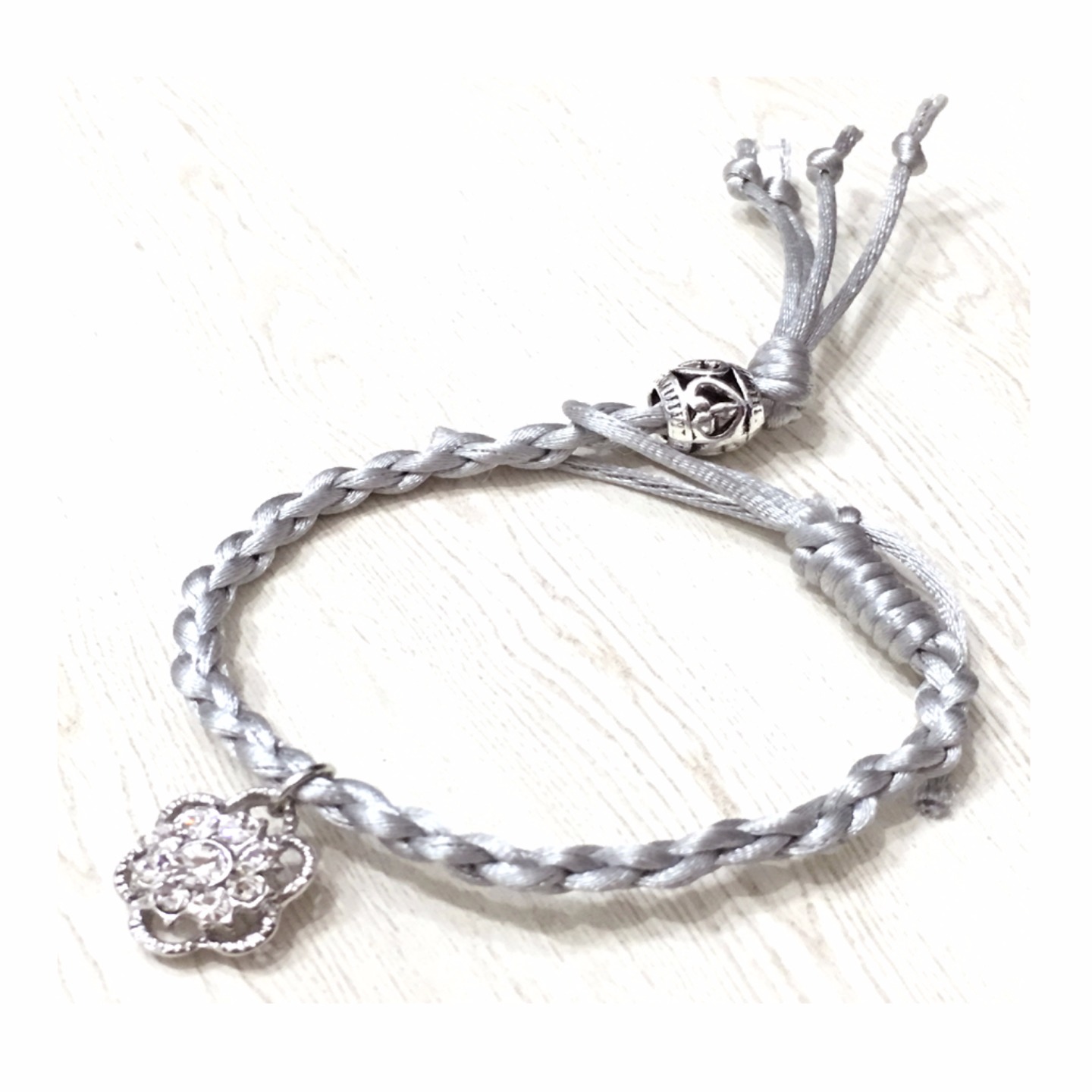 Korean Style Crystal Flower Cord Bracelet