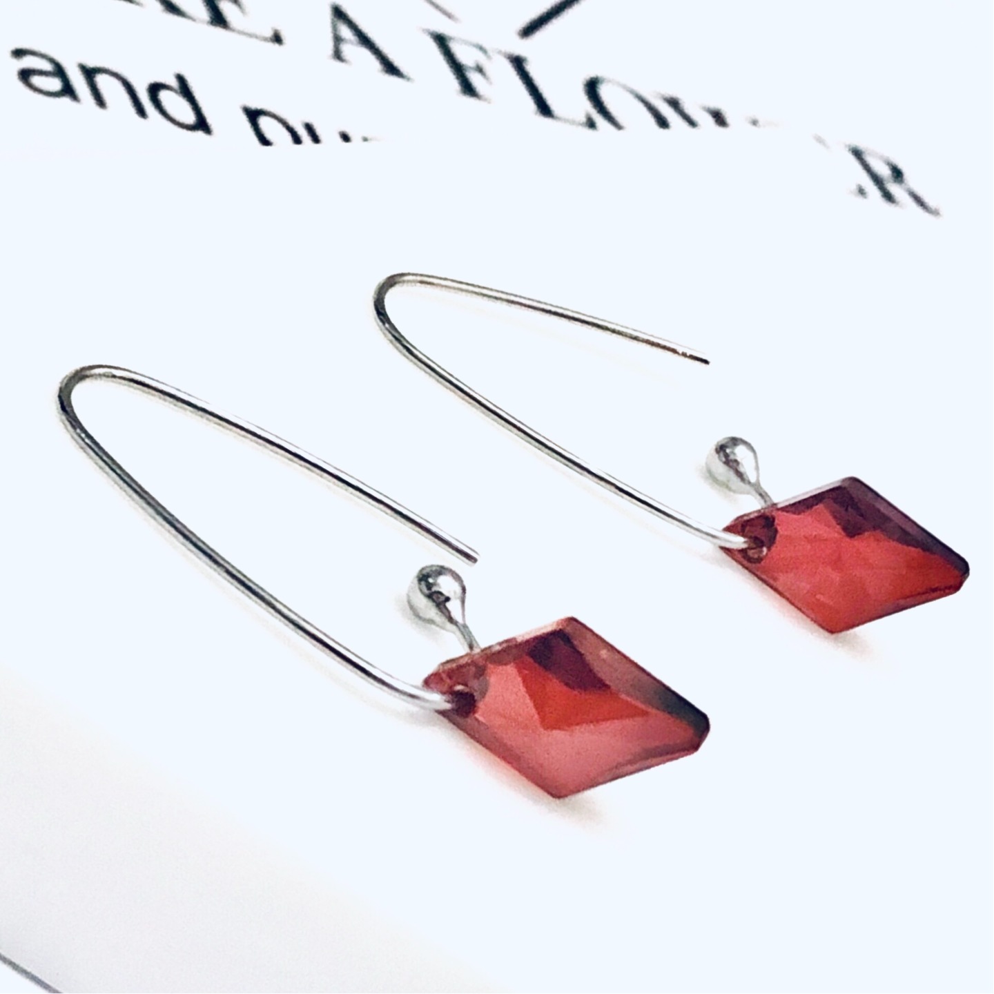 Crystal Rhombus Earrings