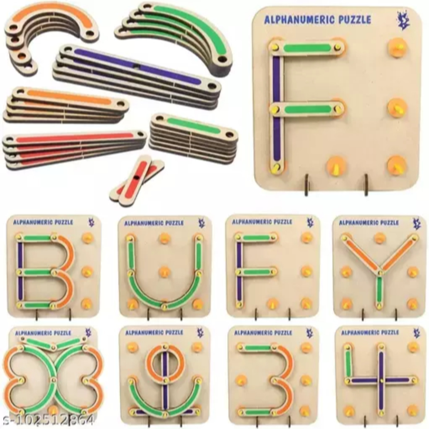 Wooden Alphabets Number Shapes Learning Educational Montessori Puzzle Toys for Kids 2-5 Years