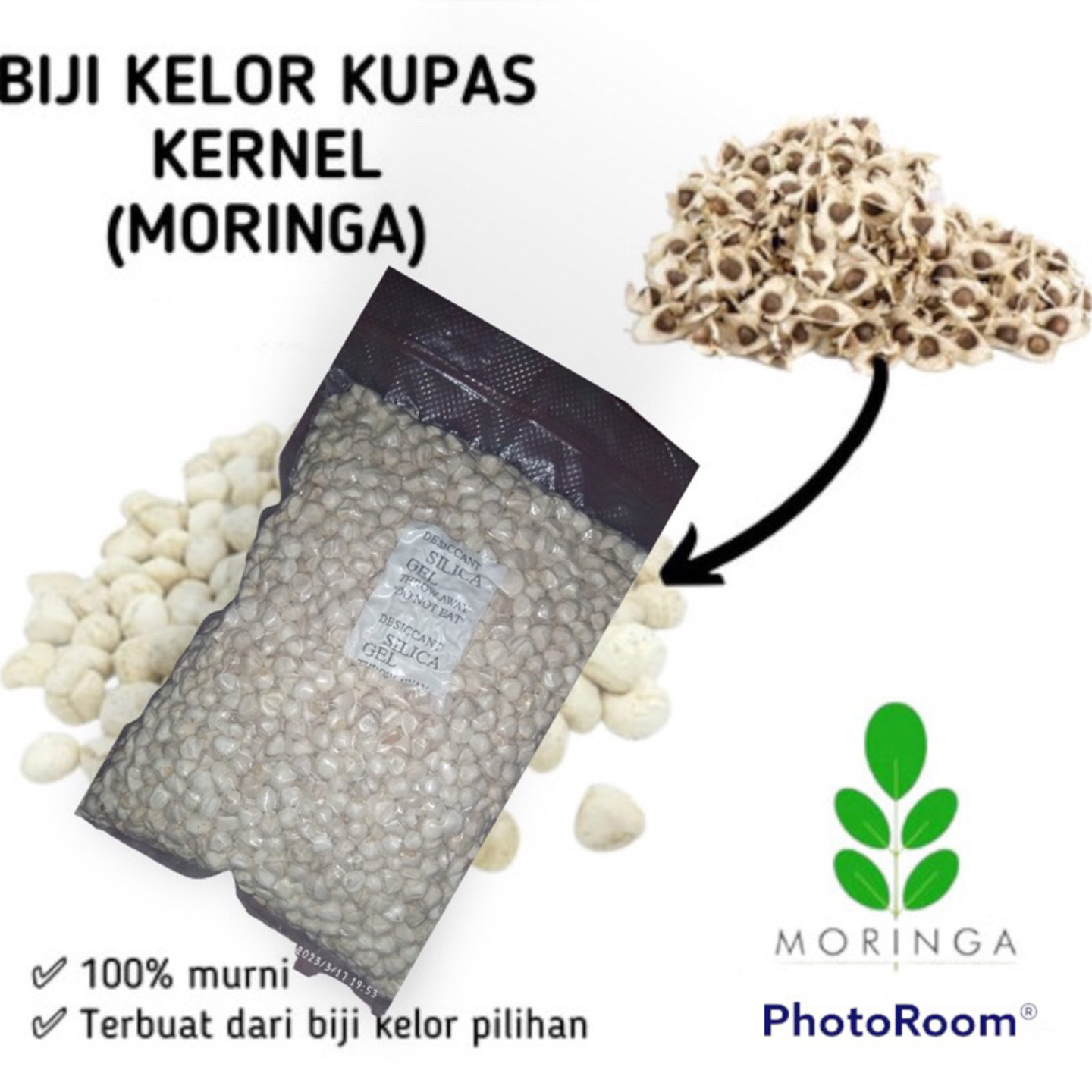 BIJI KELOR MORINGA siap kupas 100g