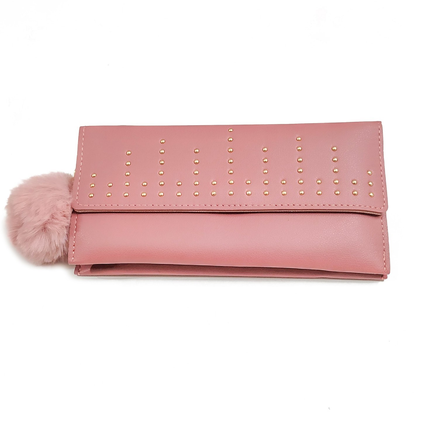 Stone Studded Clutch for Womens and Girls Pink - front