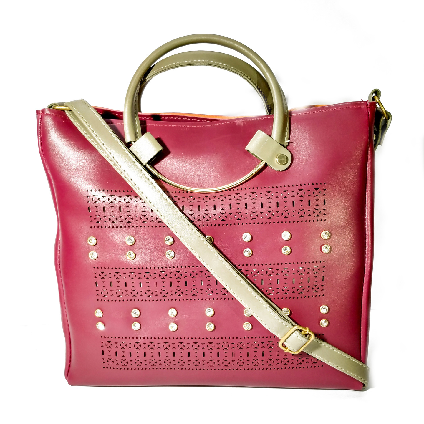 Pu Leather Bag for Womens & Girls Pink - front