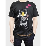 Image of the front view of Draslarics AF1 Double Hearts t-shirt for Unisex with Vamslaric, the mascot of Draslaric in full, 2 hearts and a quote Limited Edition Always at the bottom.