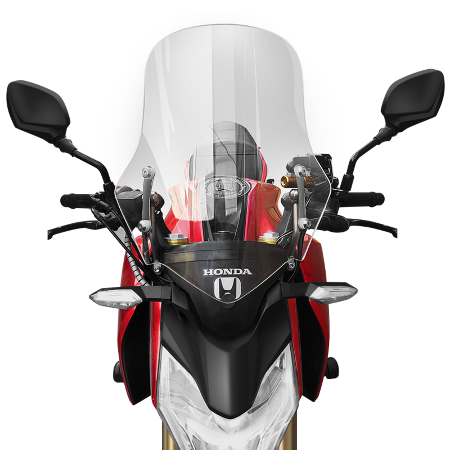 Honda CB190R 4mm touring adventure windscreen handlebar mounted windshield wind screen shield