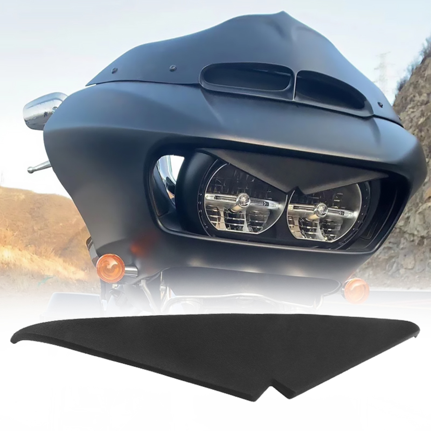 Harley Davidson road glide headlight decorative head light lamp angry cover eye mad fierce