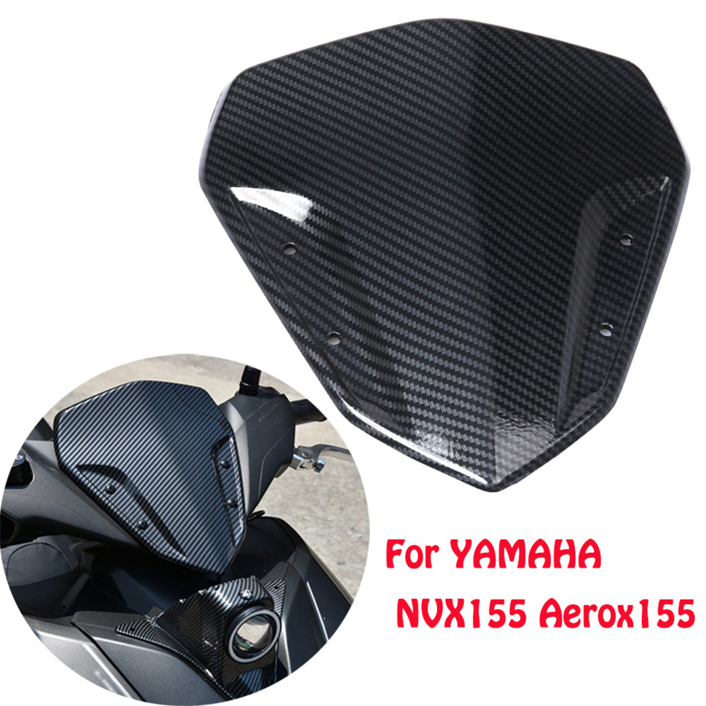 Yamaha Aerox 155 NVX155 painted carbon fiber windscreen windshield wind screen shield