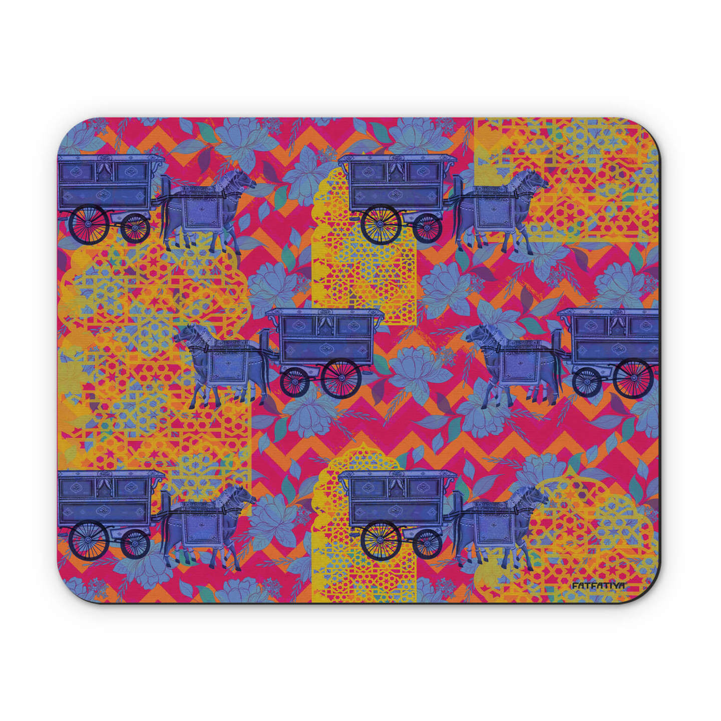 Horse Cart Design Mouse Pad