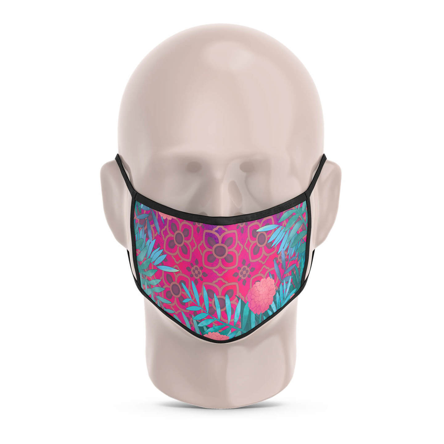 Pink and Blue Jungle Reusable Printed Face Mask