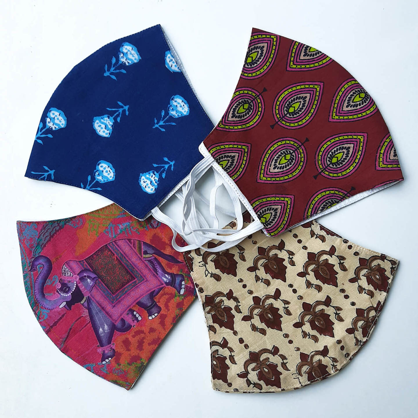 Set of 4 Cotton Reusable Face Maks