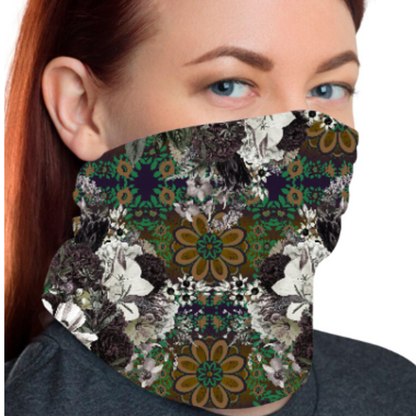 Pink and Blue Floral Unisex Bandana Mask