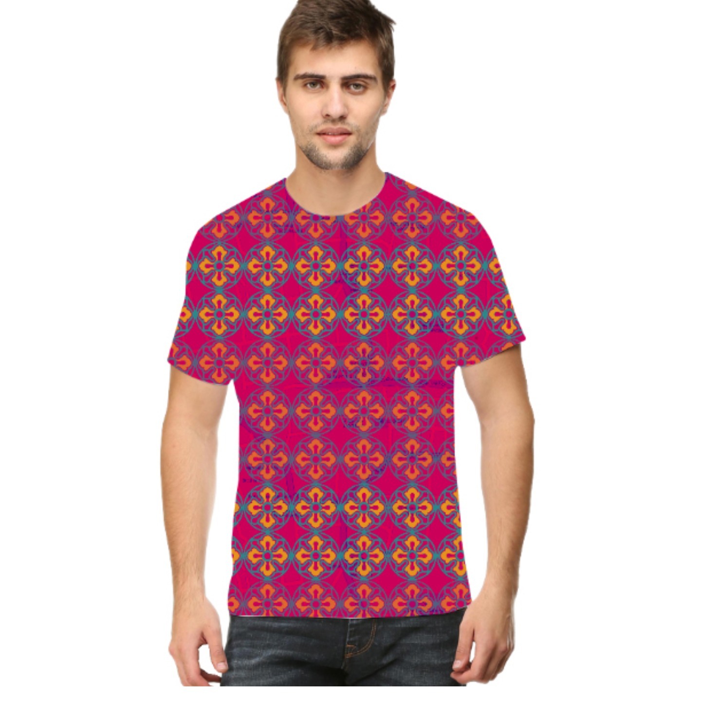 Men Sublime Flower Round Neck T-Shirt