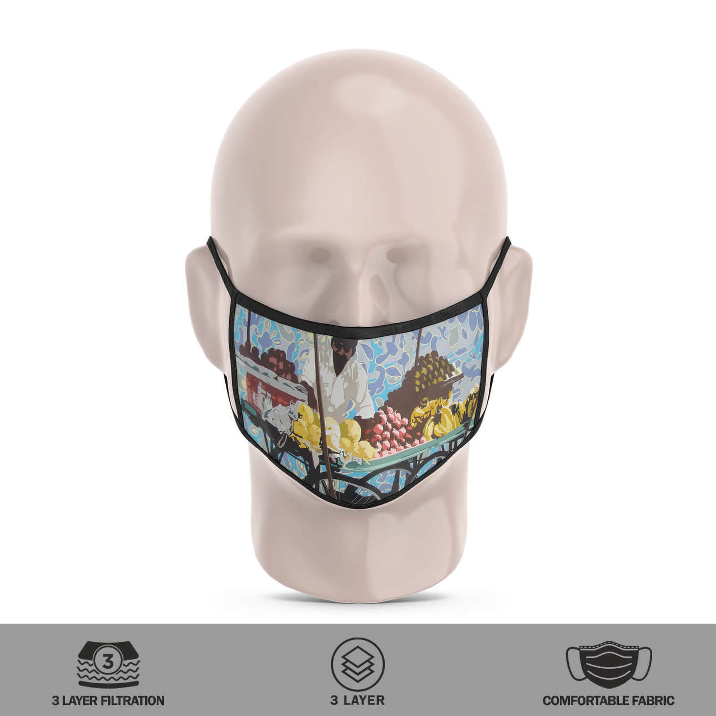 Fruit Seller 3 Layer Reusable Face Mask