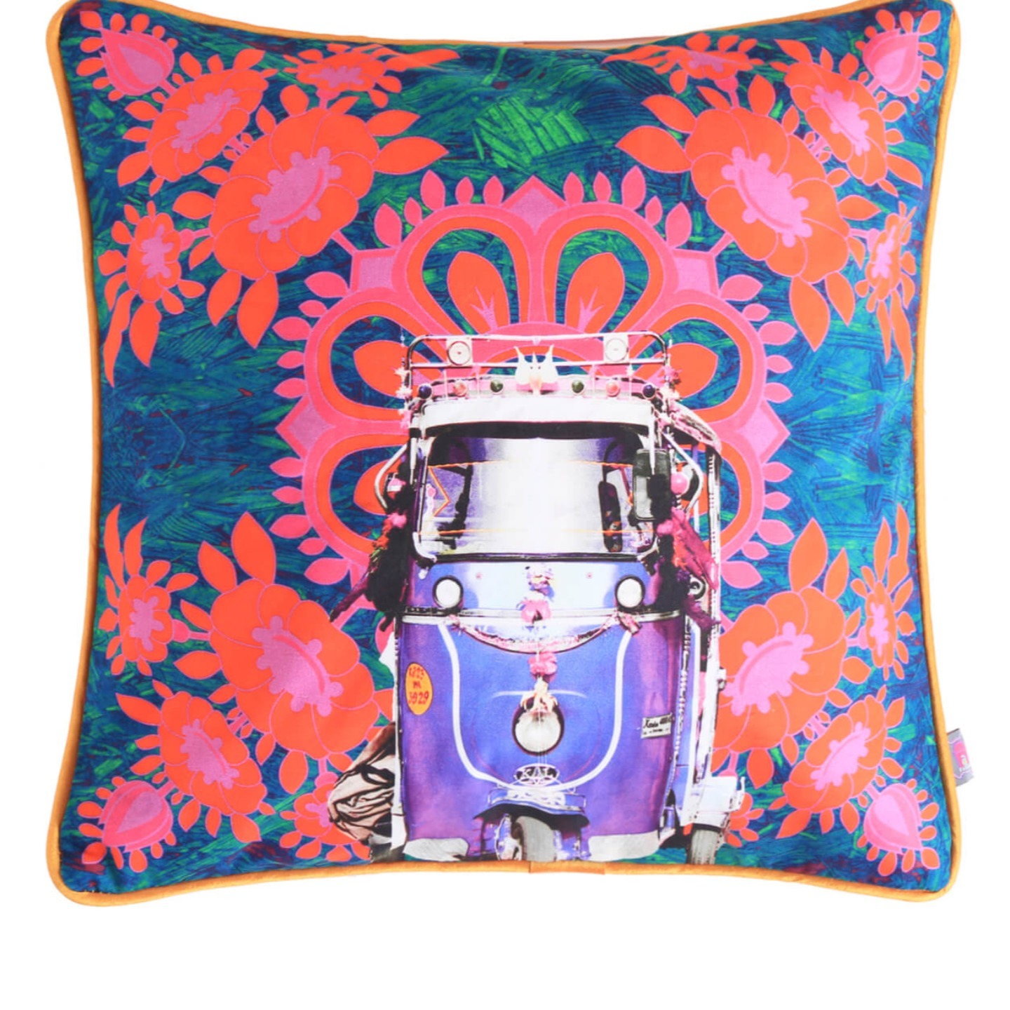 Purple Taxi Glaze Cotton Cushion Cover 16x16 Inches