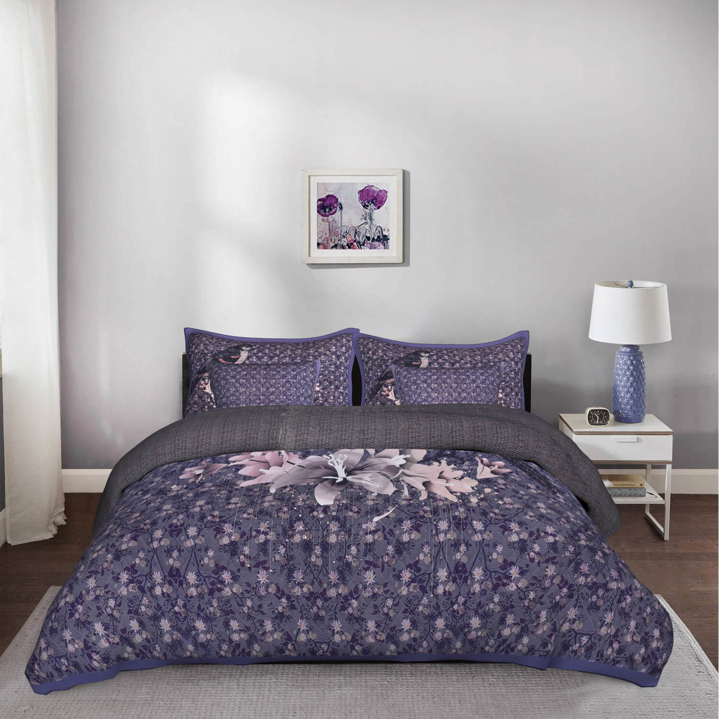 Birdsong King Size Cotton Designer Quilted Bedspread