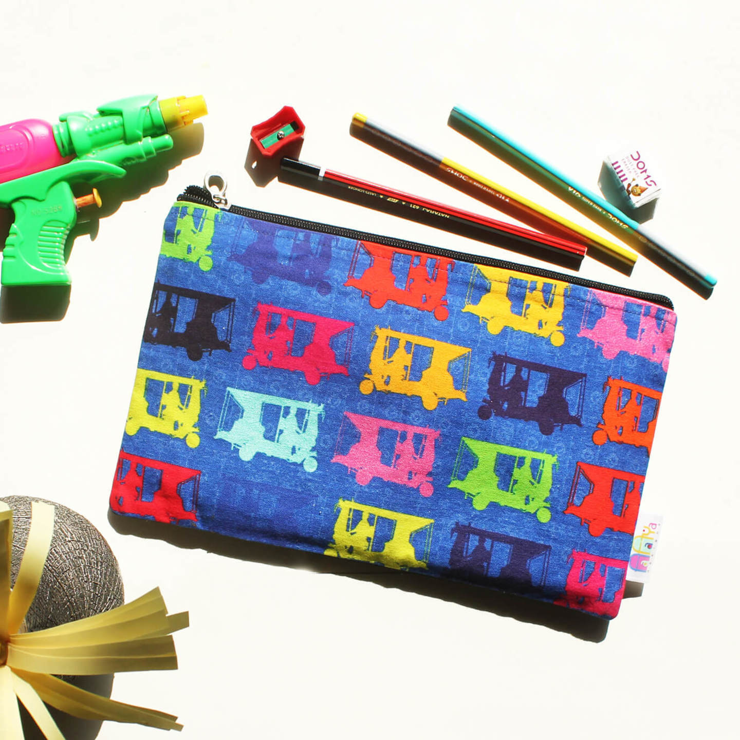 Multicolor Taxis Canvas  Utility Pouch